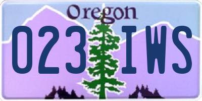 OR license plate 023IWS