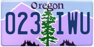 OR license plate 023IWU