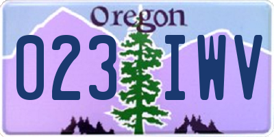 OR license plate 023IWV