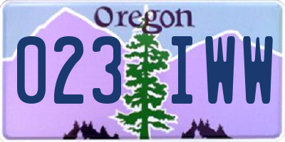 OR license plate 023IWW