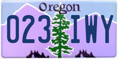 OR license plate 023IWY