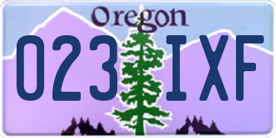 OR license plate 023IXF