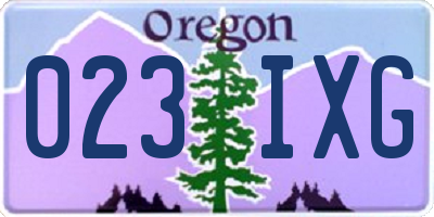 OR license plate 023IXG