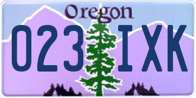 OR license plate 023IXK
