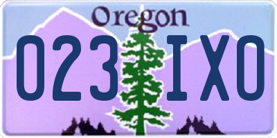 OR license plate 023IXO