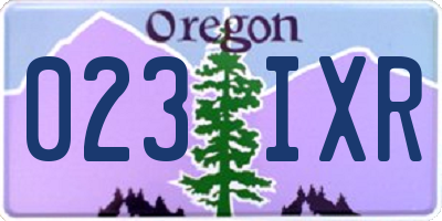 OR license plate 023IXR