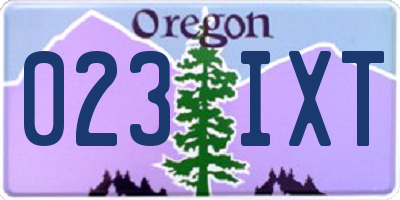 OR license plate 023IXT