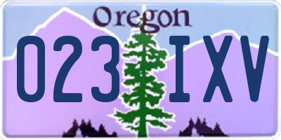 OR license plate 023IXV
