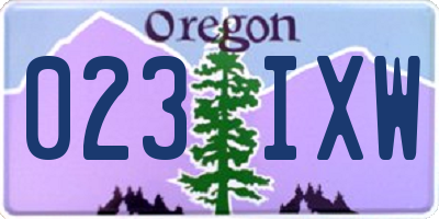 OR license plate 023IXW