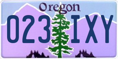 OR license plate 023IXY