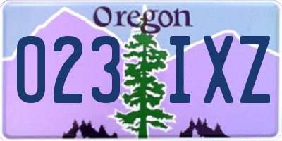 OR license plate 023IXZ
