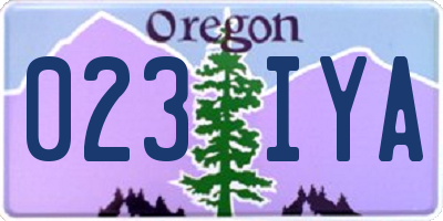 OR license plate 023IYA