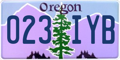 OR license plate 023IYB