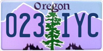 OR license plate 023IYC