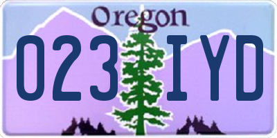 OR license plate 023IYD
