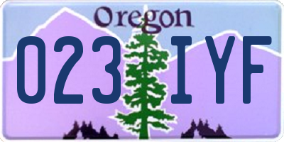 OR license plate 023IYF