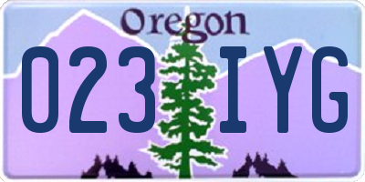 OR license plate 023IYG