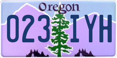 OR license plate 023IYH