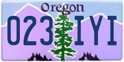 OR license plate 023IYI
