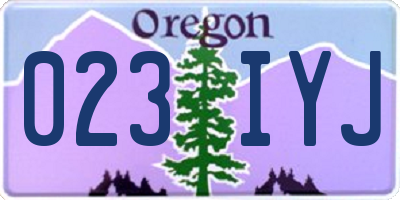 OR license plate 023IYJ