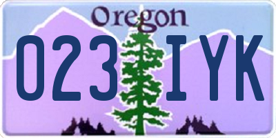 OR license plate 023IYK