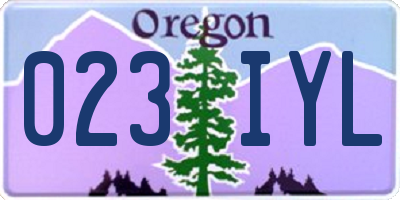 OR license plate 023IYL