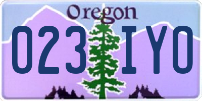 OR license plate 023IYO