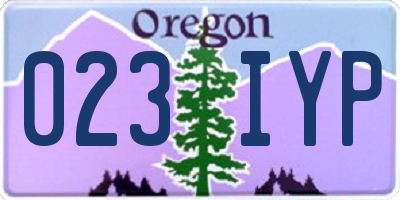 OR license plate 023IYP