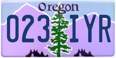 OR license plate 023IYR