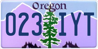 OR license plate 023IYT