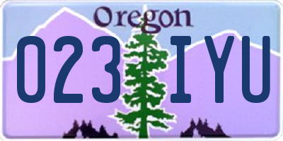 OR license plate 023IYU