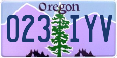 OR license plate 023IYV