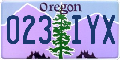 OR license plate 023IYX