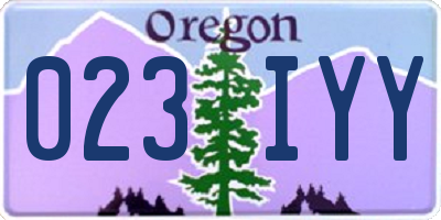 OR license plate 023IYY