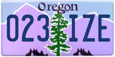 OR license plate 023IZE