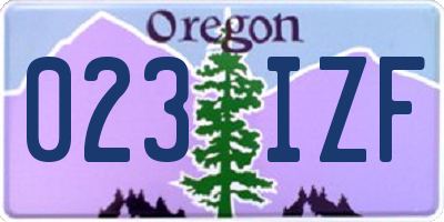 OR license plate 023IZF