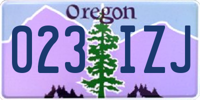 OR license plate 023IZJ