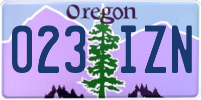 OR license plate 023IZN