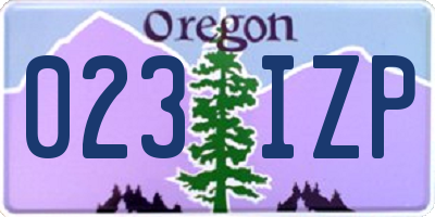 OR license plate 023IZP