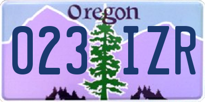 OR license plate 023IZR