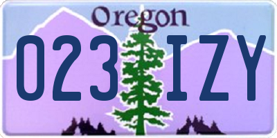 OR license plate 023IZY