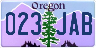 OR license plate 023JAB