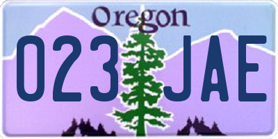 OR license plate 023JAE