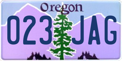 OR license plate 023JAG