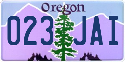 OR license plate 023JAI