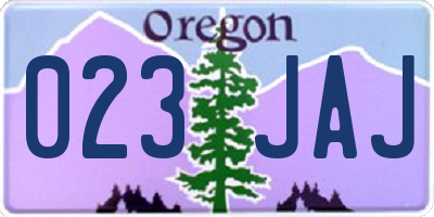 OR license plate 023JAJ