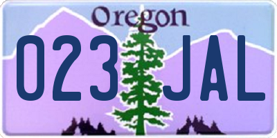 OR license plate 023JAL