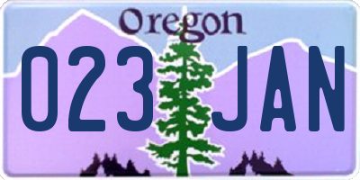 OR license plate 023JAN