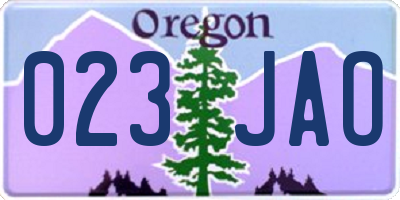 OR license plate 023JAO