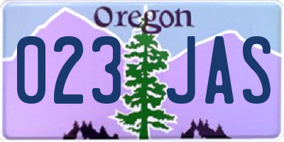 OR license plate 023JAS